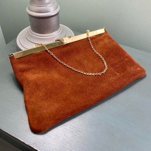 Vintage Etra Brown Suede Clutch Purse